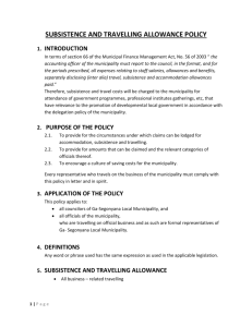 subsistence and travelling allowance policy - Ga