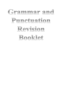 Grammar and punctuation revision booklet