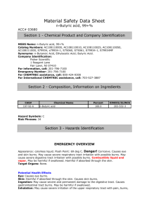 Material Safety Data Sheet n-Butyric acid, 99+% ACC# 03680