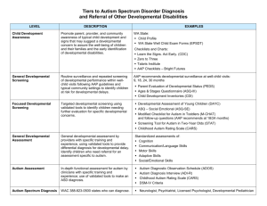 Tiers to Autism Spectrum Disorder Diagnosis and Referral of Other