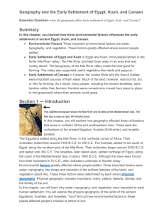 Geography and the Early Settlement of Egypt, Kush