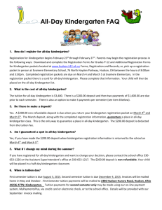 Kindergarten Frequently Asked Questions