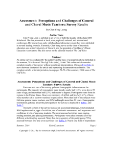 Loong Assessment Survey Results - American Orff