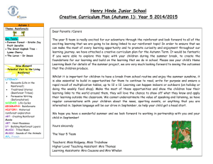 Henry Hinde Junior School Creative Curriculum Plan (Autumn 1)
