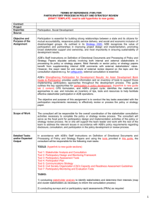 TOR FOR PARTICIPATORY PROCESS in POLICY OR STRATEGY