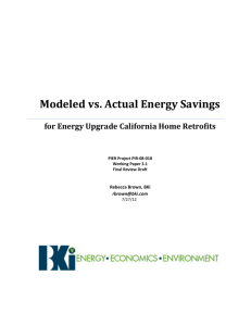 Modeled vs. Actual Energy Savings