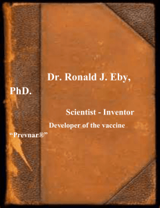 Dr. Ronald J. Eby, PhD.
