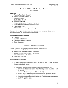 Breakout *Planning a Session (SB1)