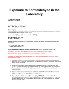 Exposure to Formaldehyde in the Laboratory