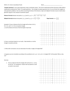 HW CG –# 1 Intro to Coordinate Proofs Name “Analytic Geometry” is