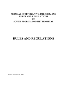 medical staff bylaws, policies, and rules and regulations of rules and