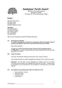 Sandymoor Parish Council Minutes – June Meeting Version 1