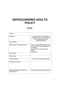 Wirral GP Practice Safeguarding Adults Policy Template
