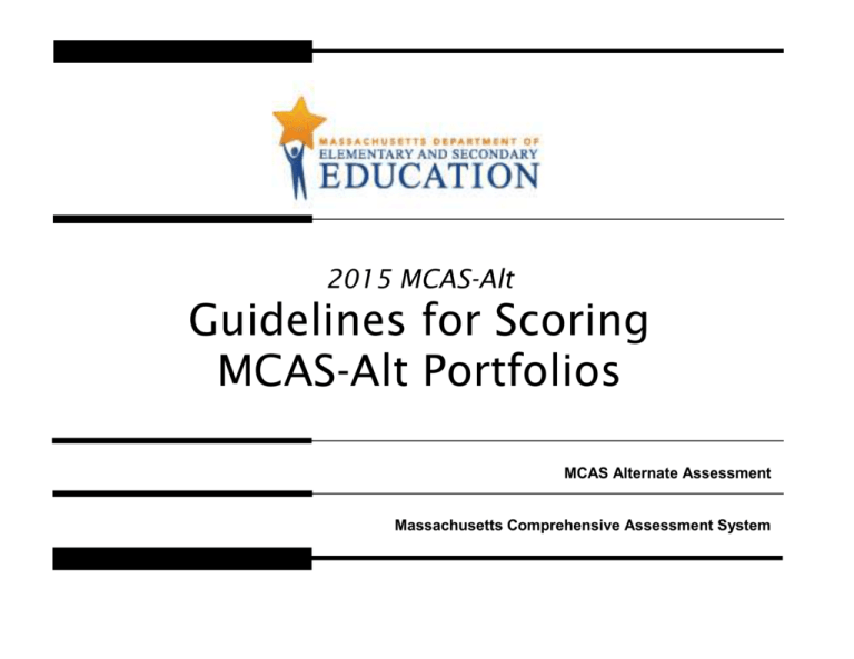 2015 Mcas Alt Guidelines For Scoring Portfolios