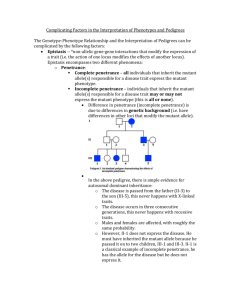 Complicating Factors & Multifactorial Inheritance