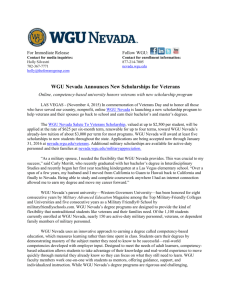 WGU Nevada Announces New Scholarships for Veterans