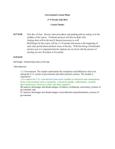 Government Lesson Plans 1st 9 Weeks Fall 2012 Coach Tinsley 8