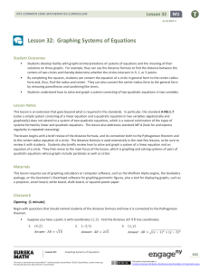 Lesson 32: Graphing Systems of Equations