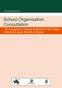 St Martin`s Infant and Junior Consultation response