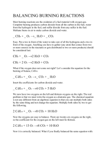 BALANCING BURNING REACTIONS