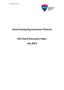 Cloud Computing Consumer Protocol ACS Cloud Discussion Paper