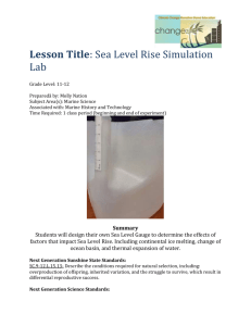 Sea Level Rise Experiment Lesson