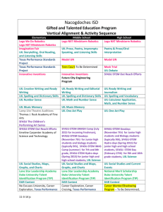Gifted and Talented Education Program Vertical Alignment & Activity