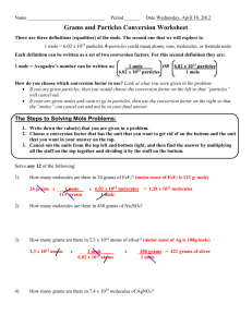 Grams and Particles Conversion Worksheet (1)