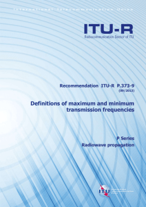 RECOMMENDATION ITU-R P.373-9 - Definitions of maximum and