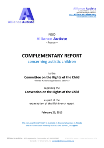 NGO Alliance Autiste complementary report * Autistic children