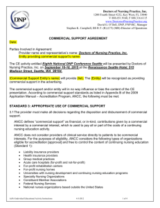 Commercial Support Agreement - Doctors of Nursing Practice