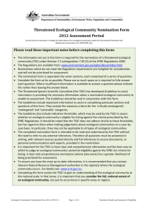 Threatened ecological community nomination form