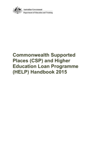 Commonwealth Supported Places (CSP) and Higher