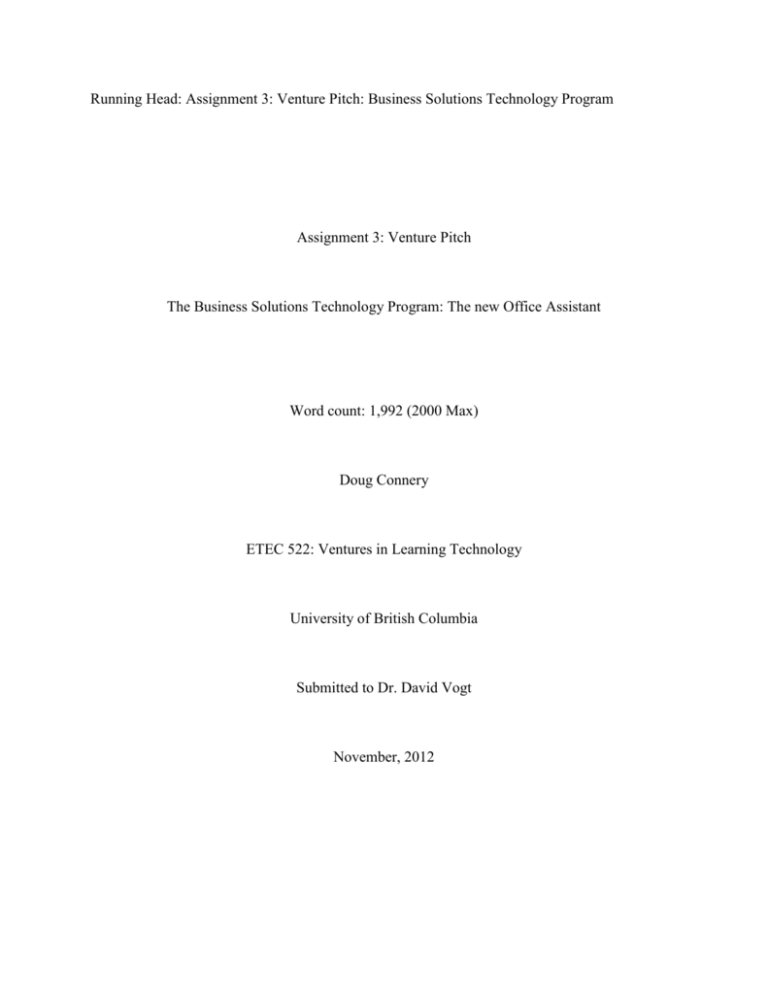 Business Solutions Technology Program DC Final Business Solutions Technology Program DC Final