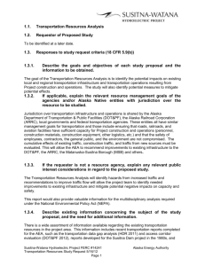 Transportation Resources Analysis (Redline) - Susitna