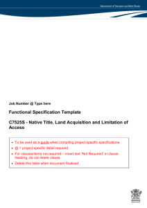 C7525S - Native Title, Land Acquisition and Limitation of Access