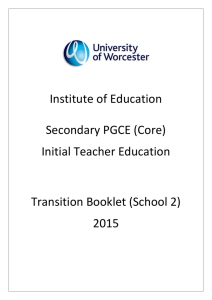 Transition Booklet (Core) School 2