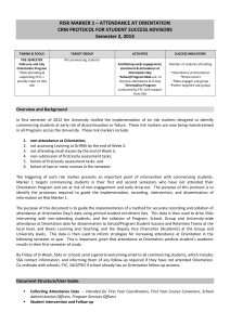 Risk Marker 1 Non-Attendance at Orientation