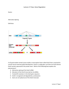 Lecture 17 Class: Gene Regulation Starter: Alternative Splicing