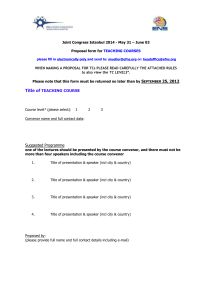 Proposal form for TEACHING COURSES