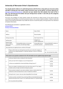 UW Work Related Driving Questionnaire