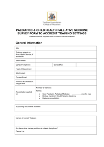 Palliative Medicine site survey (Paediatrics)(doc 199KB)