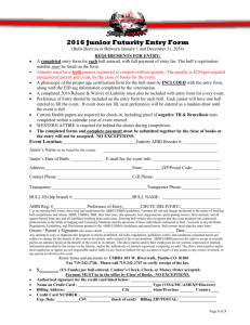 2016 Junior Futurity Entry Form