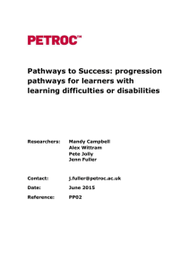Pathways to Success: Progression pathways for learners with