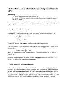 Differential Equations Part 1 NOTES