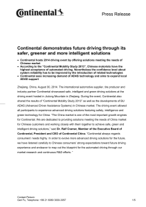 Continental demonstrates future driving through its safer, greener