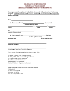 hinds community college veterinary technology applicant