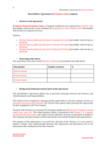 Shareholders` Agreement of [Company name