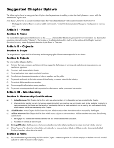 Suggested Chapter Bylaws - Electrical Apparatus Service Association