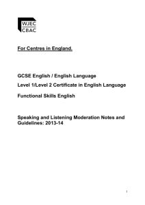 Level 1/2 Certificate in English Language